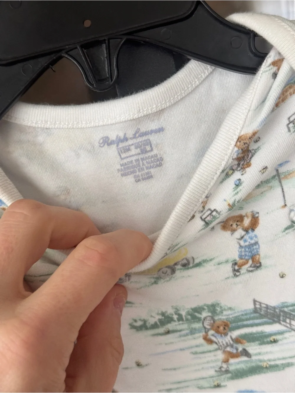 Ralph Lauren teddy bear onesie polo golf tennis countryclub baby girl boy unisex